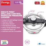 Prestige Svachh Clip-on 3.5 Litre Stainless Steel Pressure Kadai