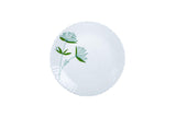 Larah By Borosil Opalware Dinner Set, 33-Pieces, White , Green Lily