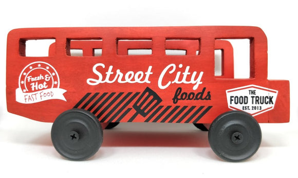 Incredibal things Street City Wood Snack Platter, Multicolour (Street Food Truck)