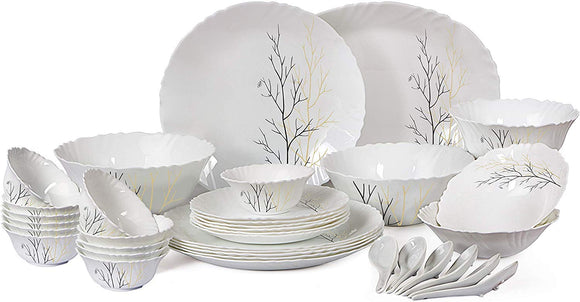 Cello Imperial Gold Pine Opalware Dinner Set , 36 Pcs