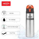 Milton Thermosteel Crown 600 Flask Silver (Cap color may vary)
