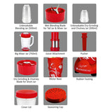 Wonderchef Nutri-Blend CKM with 3 Jars (Red)