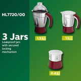 Philips HL 7720 750-Watt 3-Jar Mixer Grinder