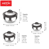 Milton Clarion Jr Stainless Steel Gift Set Casserole with Glass Lid, Set of 3