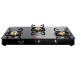 Prestige Royale Three Brass Burners GT 03 L.P Gas Table with Glass Top
