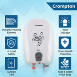 Crompton Bliss 3-L Instant Water Heater (Geyser) with Advanced 4 Level Safety (White)