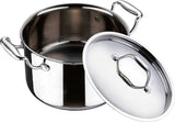 BERGNER  Argent Triply Stainless Steel Casserole with Stainless Steel Lid, 28 cm, 8.3 Litres, Induction Base, Silver