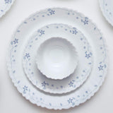 Larah By Borosil Flora Opalware Dinner Set, 19-Pieces, White