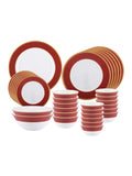 Diva From La Opala Glass Dinner Set - 33 Pieces, Red