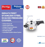 Prestige Svachh Deluxe Alpha Stainless Steel Pressure Cooker 3 Liters