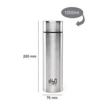 Cello H2O Stainless Steel Water Bottle, 1 Litre, Silver