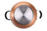 Bergner Infinity Chefs Aluminium Kadai with Lid, 3.3 Litres/28cm, Copper