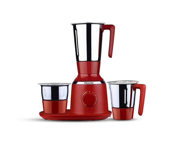 Butterfly Spectra 750-Watt Mixer Grinder with 3 Jars (Red)
