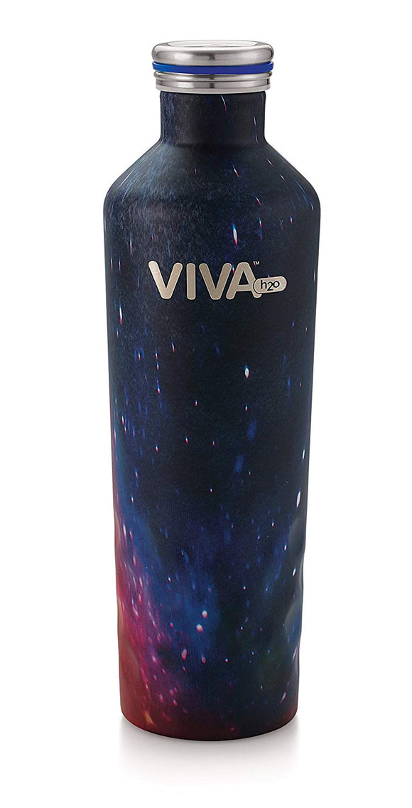 Viva H2O Double Wall Vacuum Insulated Travel SS Water Bottle (Galaxy), 750 ML