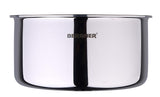 BERGNER Argent Triply Stainless Steel Tope with Stainless Steel Lid, 28 cm, 8.6 Litres, Induction Base, Silver