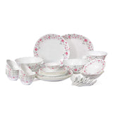 Cello Imperial Red Rose Fantasy Opalware Dinner Set, 36 Pieces, White