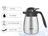 Milton Thermosteel Carafe Flask Tea/ Coffee Pot Tea/ Coffee Pot, 1000 ml, Silver