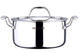 BERGNER  Argent Triply Stainless Steel Casserole with Stainless Steel Lid, 28 cm, 8.3 Litres, Induction Base, Silver