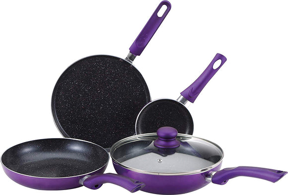 Bergner Esprit 5Pcs Cookware Set Aluminium Induction, Purple