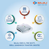 Bajaj Majesty New SWX 4 750-Watt Grill Toaster