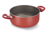 Prestige Omega Gold Induction Base Non-Stick Aluminum Sauce Pan with Lid, 240mm/4.5 Litres, Metallic Red