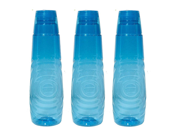 IncredibleThings Aqueen Brezza PET Fridge Water Bottle, Blue, Set of 3