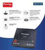 Prestige PIC 3.1 V3 2000-Watt Induction Cooktop with Touch Panel, Black