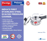 Prestige Svachh, 20265, 1.5 L, Alpha with glass Lid, with deep lid for Spillage Control