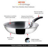 Meyer Induction Base Stainless Steel Frying Pan, Grey
