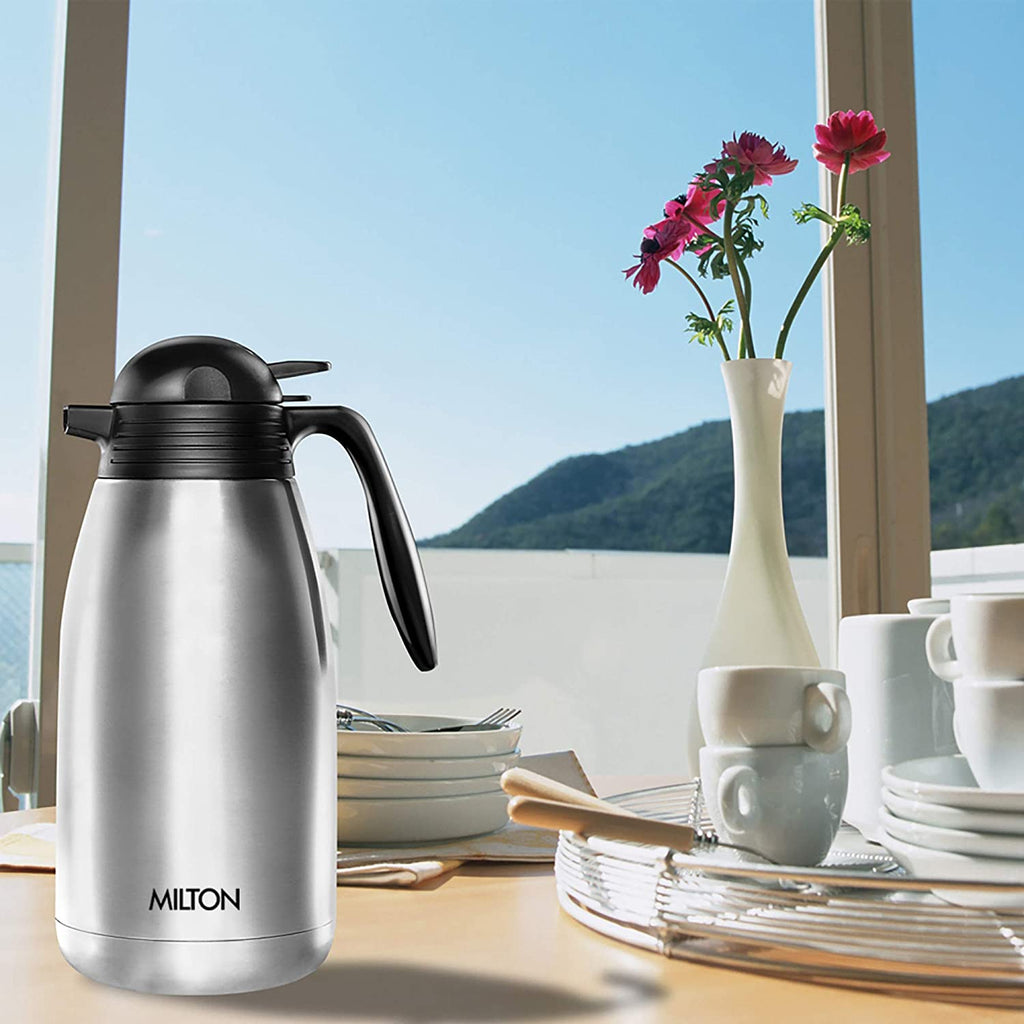 1000ml Plastic Outer Shell White Glass Inner Vacuum Flask, For Hot And Cold  Drinks, Tea And Coffee