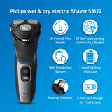 Philips Electric Shaver S3122/55, 5D Pivot & Flex Heads, 27 Comfort Cut Blades, Fast Charge, Up to 55 Min of Shaving