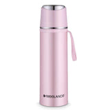 Freelance Durango Vacuum Insulated Hot & Cold Stainless Steel Flask, Water Beverage Travel Bottle, 450 ml, Pink, (1 Year Warranty)