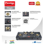 Prestige Magic 4 Burner Gas Stove- GTMC 04 L, Black Colour
