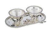 Silver Tray with 2 Bowls & Spoons