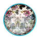 IncredibleThings White Floral-Printed Round Tray ( 1 Pc )