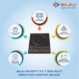 Bajaj Majesty ICX 7 1900-Watt Induction Cooktop (Black)