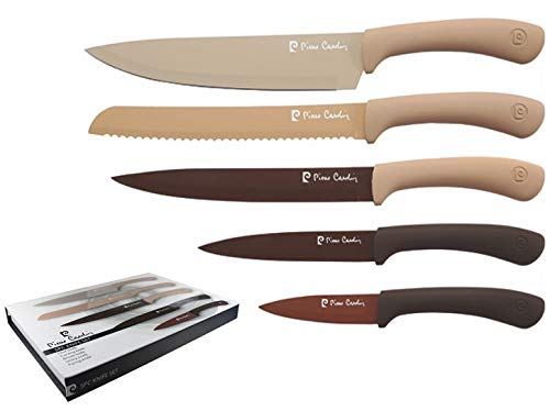 Pierce Cardin 5 Pc Stainless Steel Knife Set (Brown Shades)