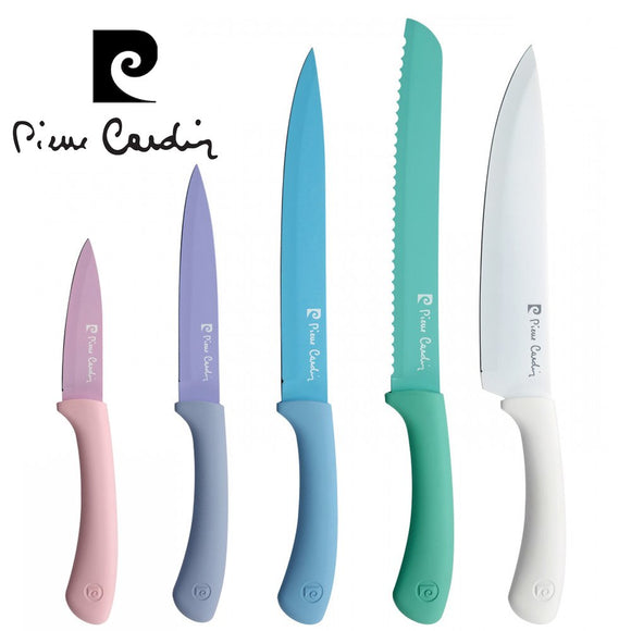 Pierre Cardin 5 Pc Stainless Steel Knife Set (Soft Colours)