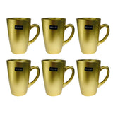 HI LUXE 6PC Golden Glass Mug with metallic coating
