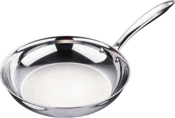Bergner Argent Triply Stainless Steel Frypan, 24 cm, Induction Base, Silver