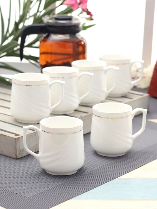 Clay Craft Gold Line Coffee & Tea Mugs, 200ml, Set of 6 (GL110)