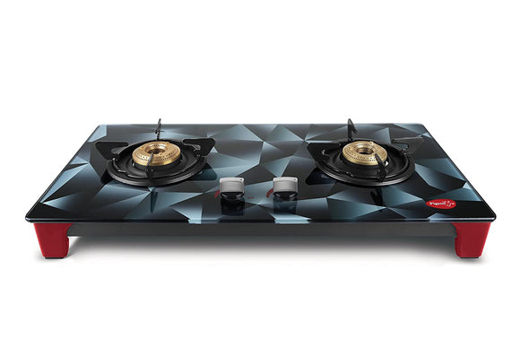 Pigeon by Stovekraft Infinity Stealth 2 High Powered Brass Burner Gas Stove, Cooktop with Glass Top and Stainless Steel Body (Special Edition)