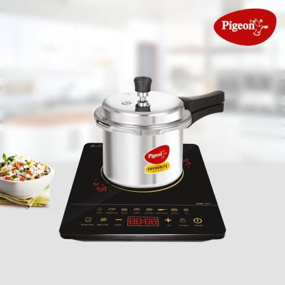 Pigeon Touch Induction Combo Acer Plus Touch Induction cooktop 1800 watts with - AL Favourite Pressure cooker 3 LTR IB outer lid